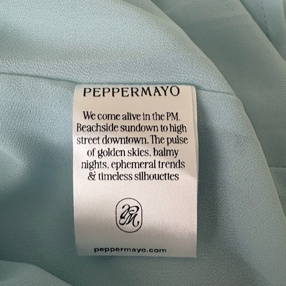 Peppermayo Brionee Midi White and Light Blue Lace Trim Halter Dress - Picture 8 of 10